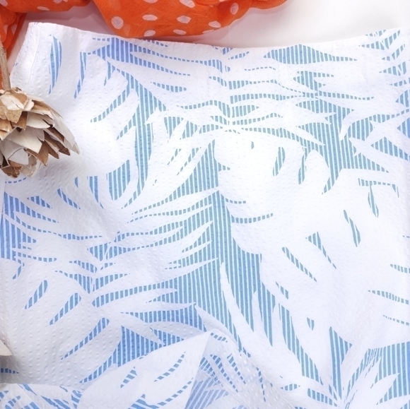 NEW Talbots White Blue Fern Gingham Skirt Sz 2 - Picture 9 of 11